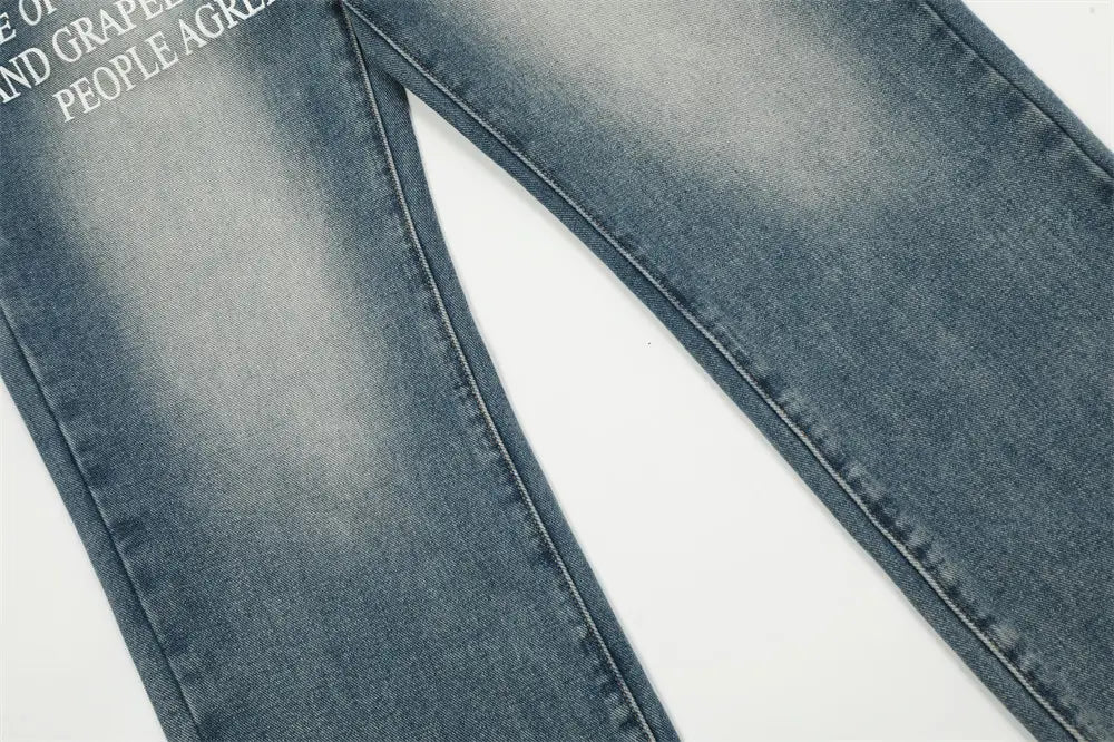 Denim Straight-leg Trousers Men And Women