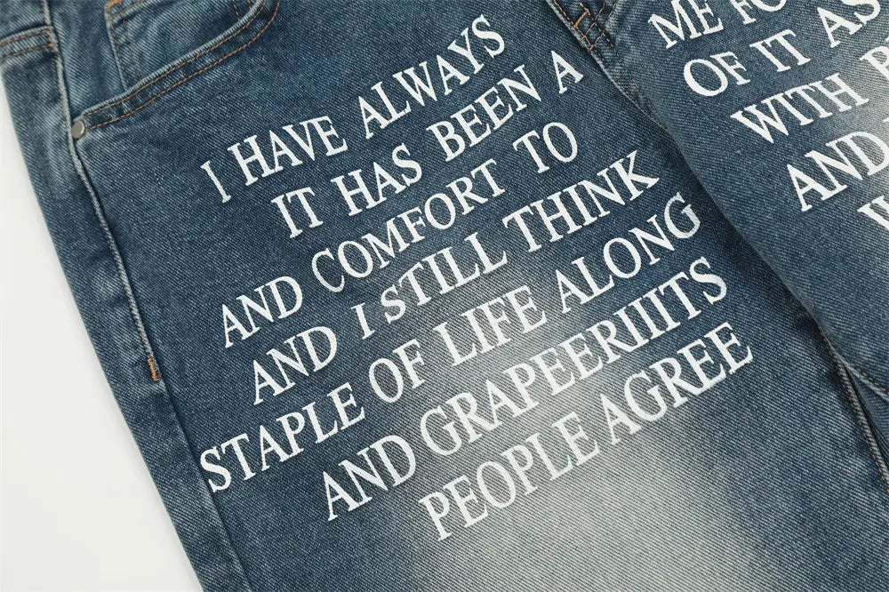 Denim Straight-leg Trousers Men And Women