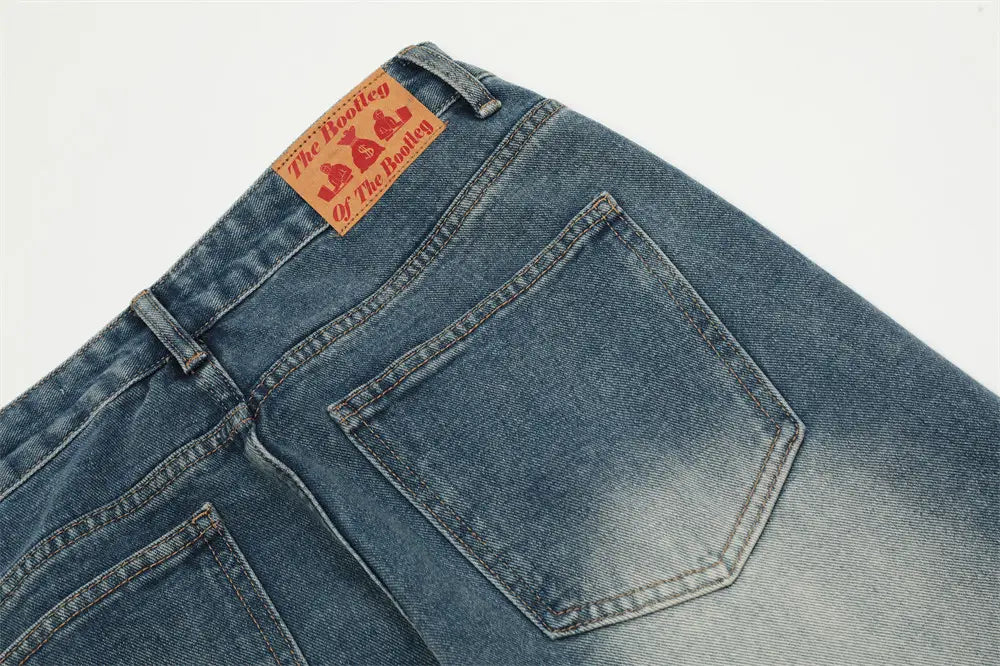 Denim Straight-leg Trousers Men And Women