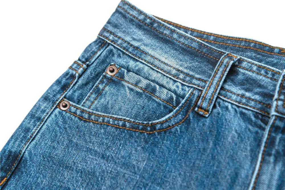 Women’s Retro And Fashion All-matching Slim Blue Straight Hip Raise Slim Fit Jeans