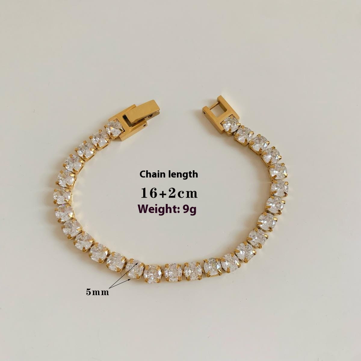 Gold-toned tennis bracelet with clear stones for Retro Set Silver Crystal Heart Jewelry.