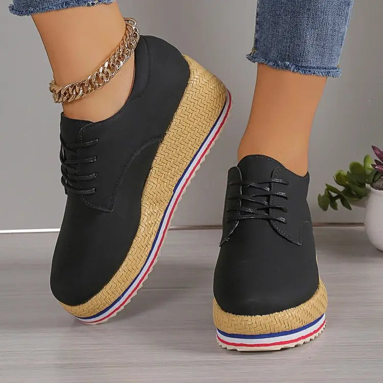 Women’s Lace-up Wedge Braided Shoes