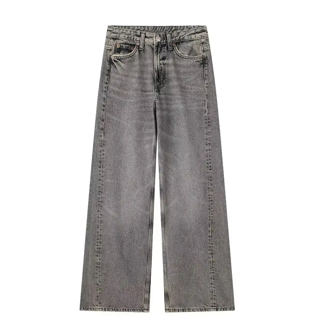Women’s Fashionable Casual Wide-leg Long Jeans
