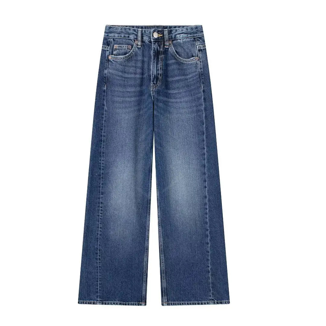Women’s Fashionable Casual Wide-leg Long Jeans