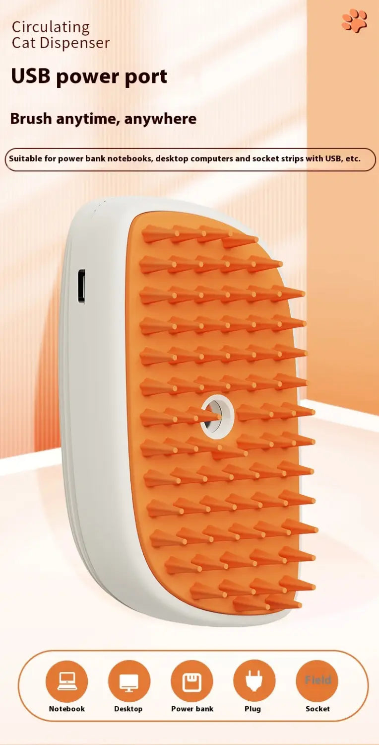USB Rechargeable Pets Steam Brush Spray Massage Comb Pet Grooming Tools Cat Steam Comb Pet Products
