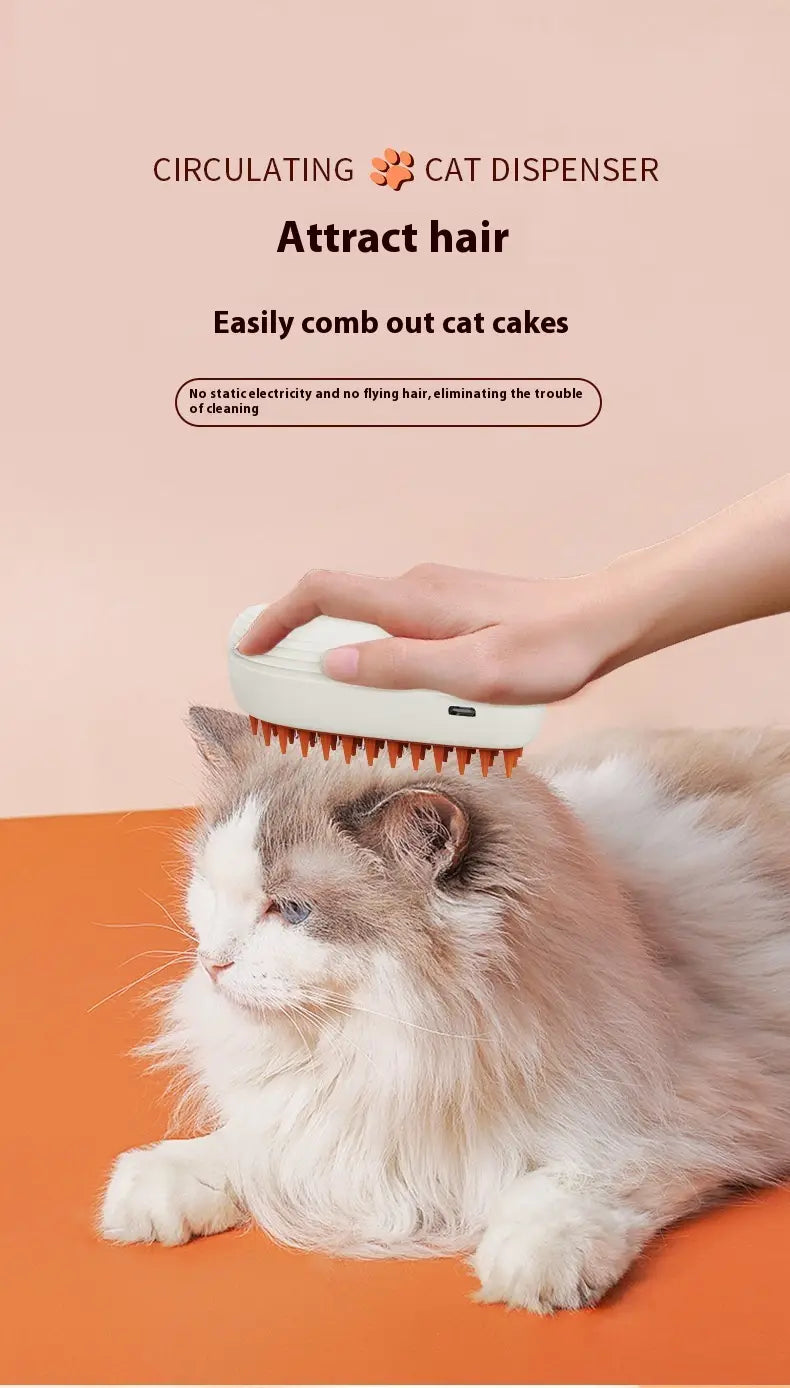 USB Rechargeable Pets Steam Brush Spray Massage Comb Pet Grooming Tools Cat Steam Comb Pet Products