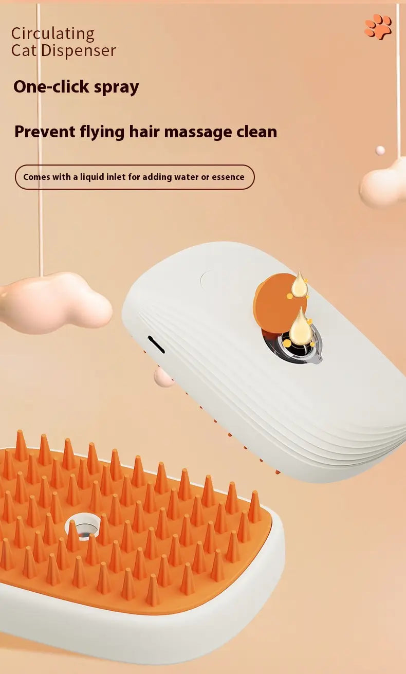 USB Rechargeable Pets Steam Brush Spray Massage Comb Pet Grooming Tools Cat Steam Comb Pet Products