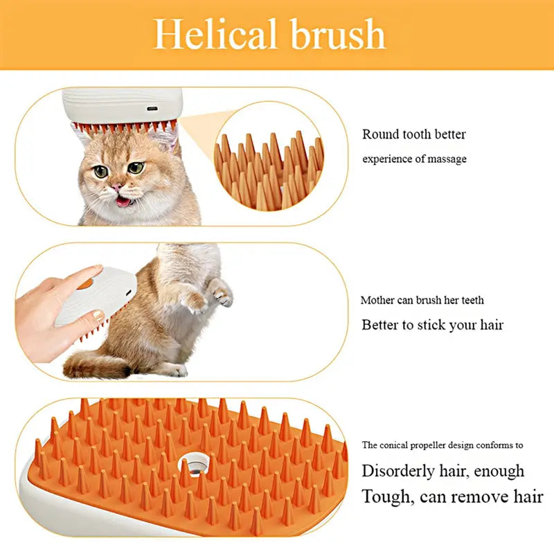 USB Rechargeable Pets Steam Brush Spray Massage Comb Pet Grooming Tools Cat Steam Comb Pet Products