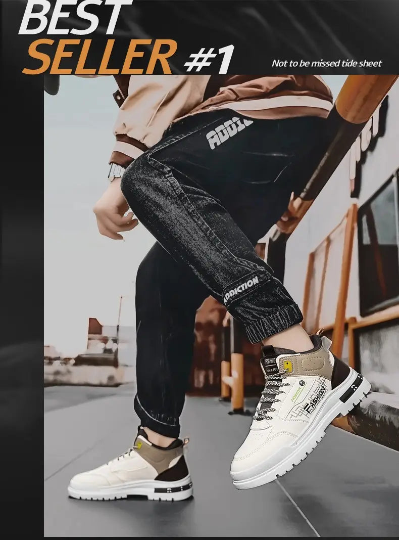 Outdoor Sports Platform Men’s High-top Tooling Snow Boots