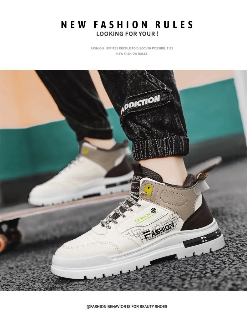 Outdoor Sports Platform Men’s High-top Tooling Snow Boots