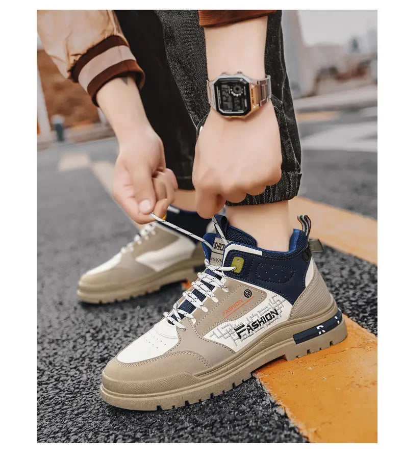 Outdoor Sports Platform Men’s High-top Tooling Snow Boots