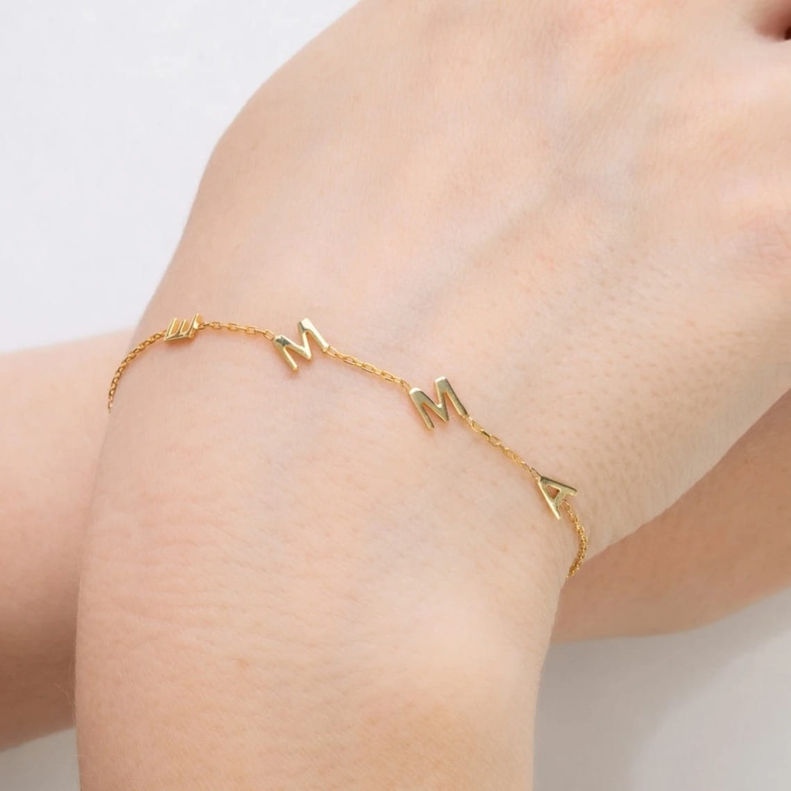 Custom Letters Name Bracelets For Women Men Kid Stainless Steel Gold Color Initials Heart Bracelet Jewelry Birthday Gift
