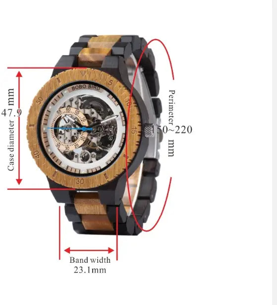 Automatic Wood Mechanical Men Fashion Watch