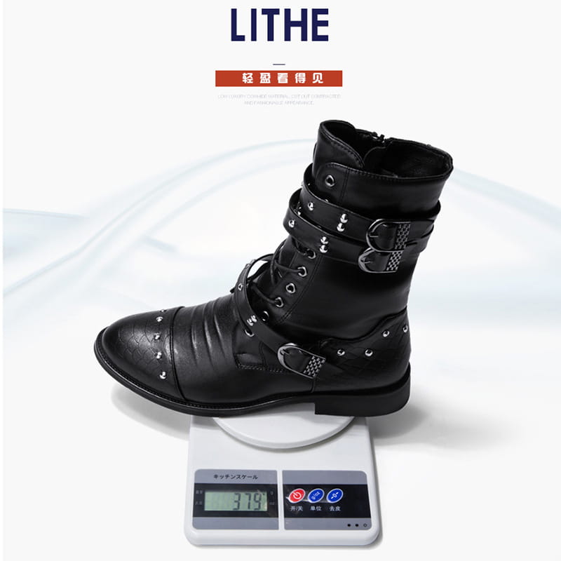 Middle Tube Leather Boots Ceremonial Motorcycle Men’s Martin Performance