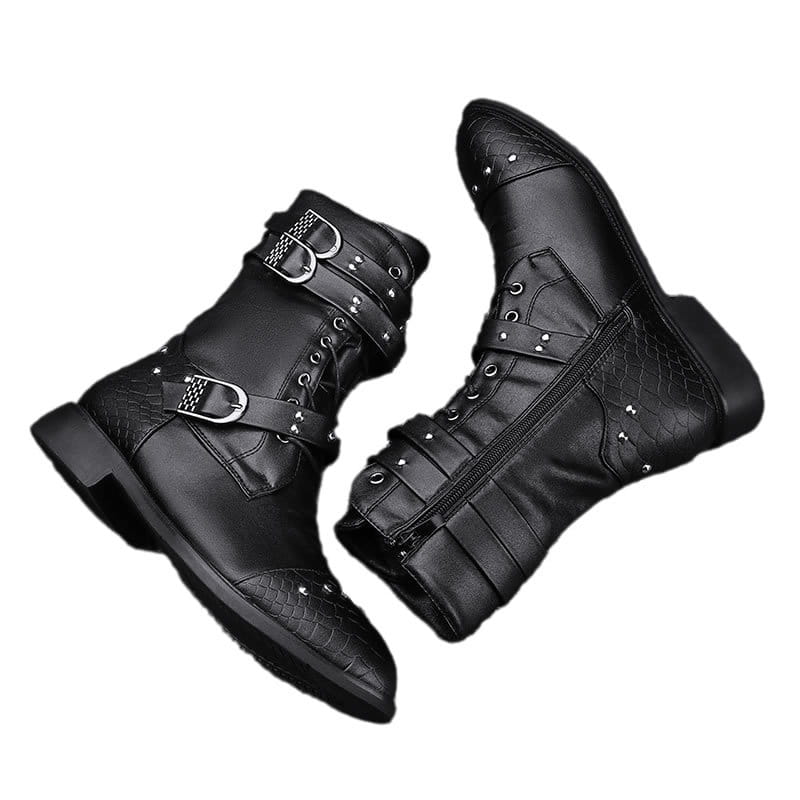 Middle Tube Leather Boots Ceremonial Motorcycle Men’s Martin Performance