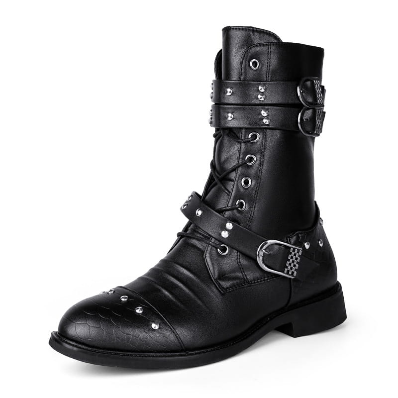Middle Tube Leather Boots Ceremonial Motorcycle Men’s Martin Performance