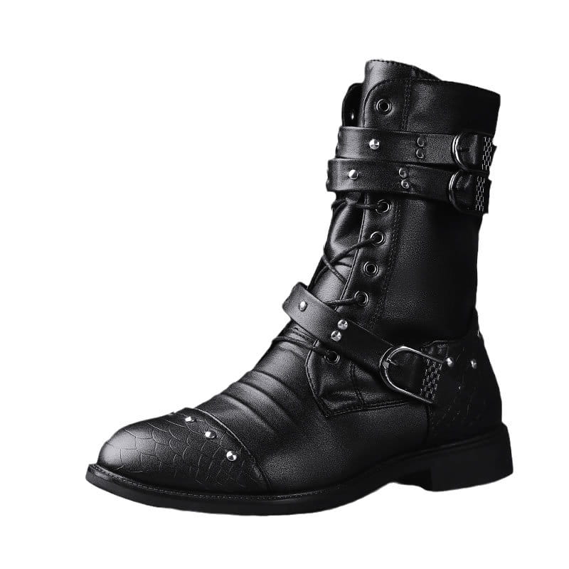 Middle Tube Leather Boots Ceremonial Motorcycle Men’s Martin Performance