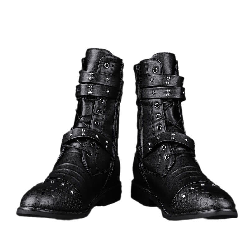 Middle Tube Leather Boots Ceremonial Motorcycle Men’s Martin Performance