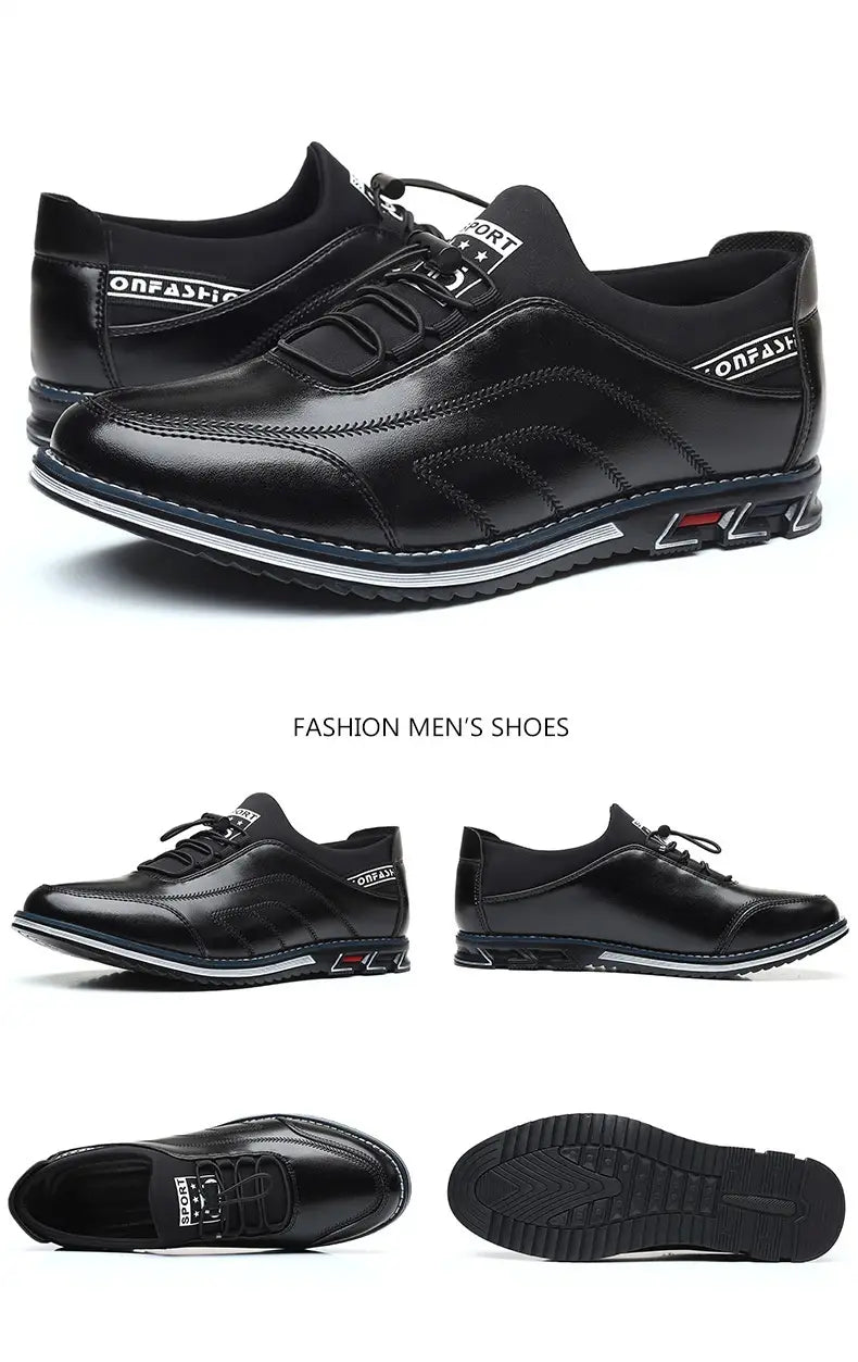 Plus Size Men’s Shoes Round Head Embroidery Fashion Leather Shoes