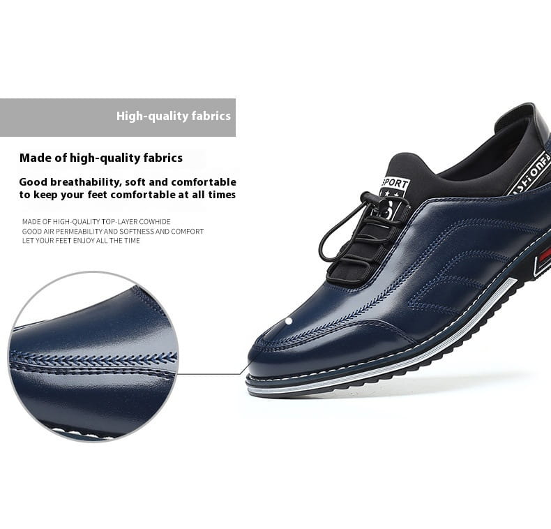 Plus Size Men’s Shoes Round Head Embroidery Fashion Leather Shoes