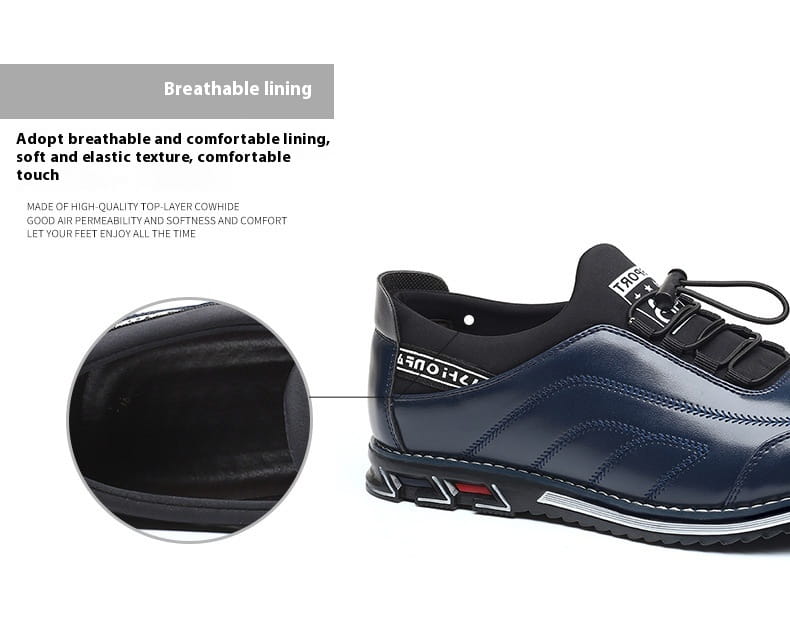 Plus Size Men’s Shoes Round Head Embroidery Fashion Leather Shoes