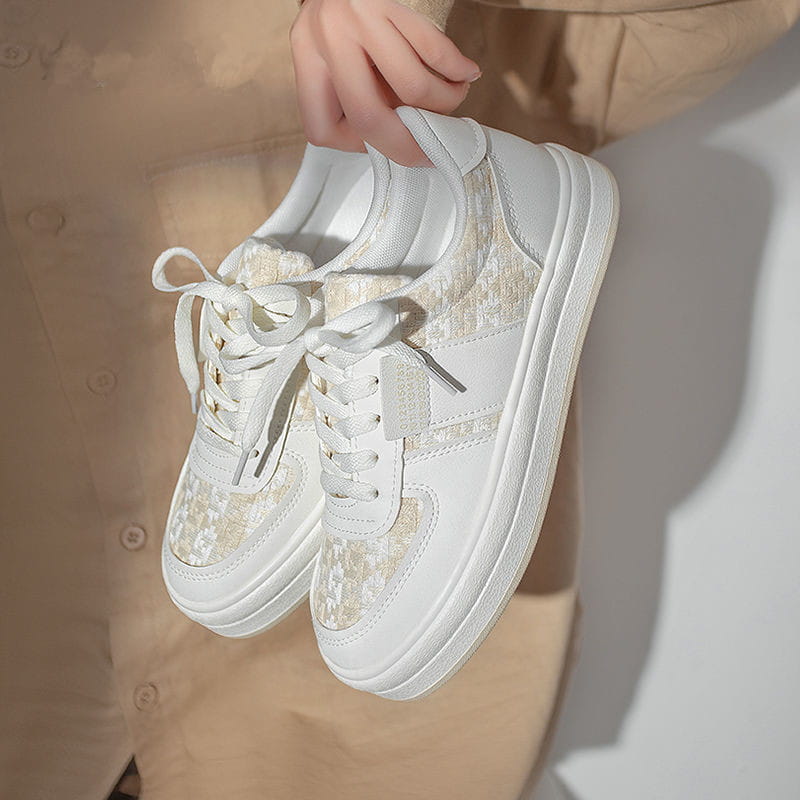 Japanese Style White Thick Bottom Leisure Sports Board Shoes