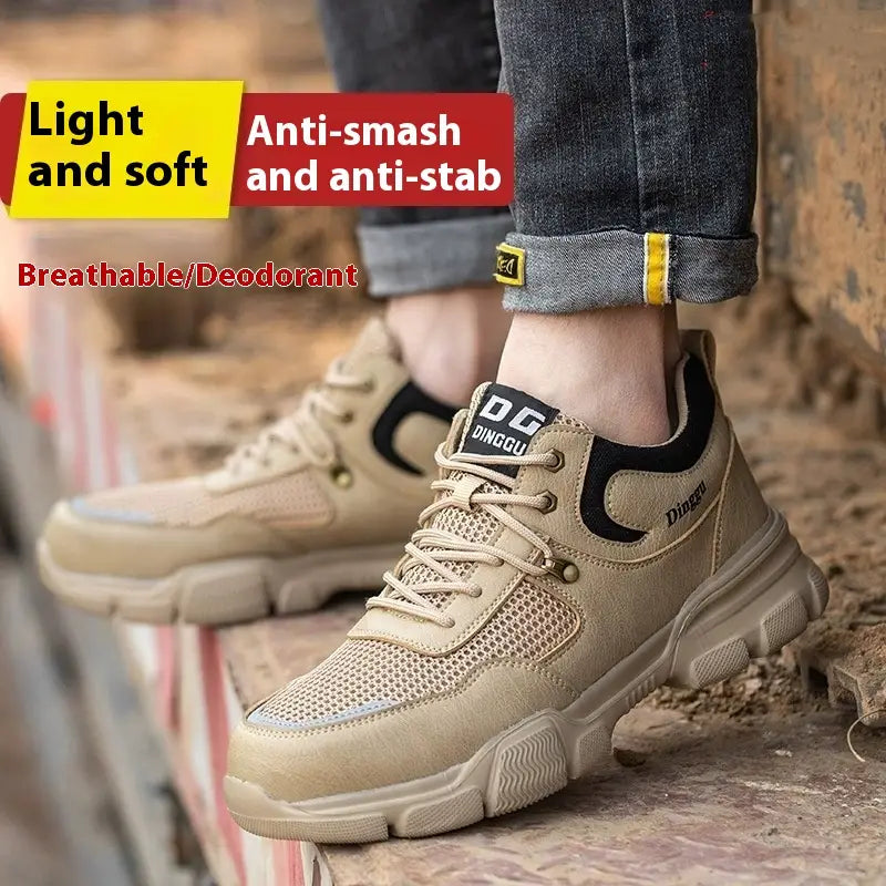 Labor Protection Shoes For Men Anti Smashing And Anti Piercing All Season Safety Steel Head