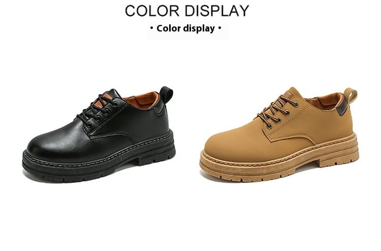 Autumn New Breathable Martin Men’s Platform Leather Shoes Casual Boots