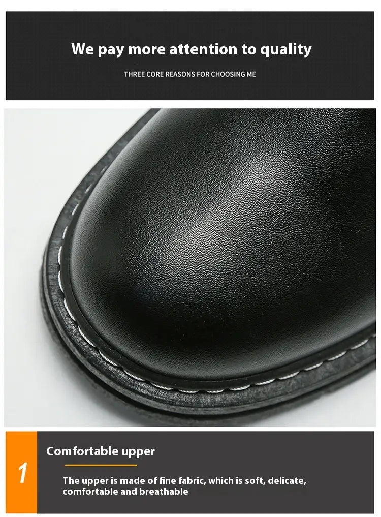 Autumn New Breathable Martin Men’s Platform Leather Shoes Casual Boots
