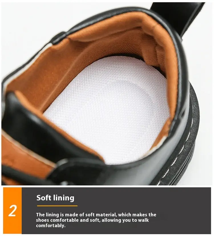 Autumn New Breathable Martin Men’s Platform Leather Shoes Casual Boots