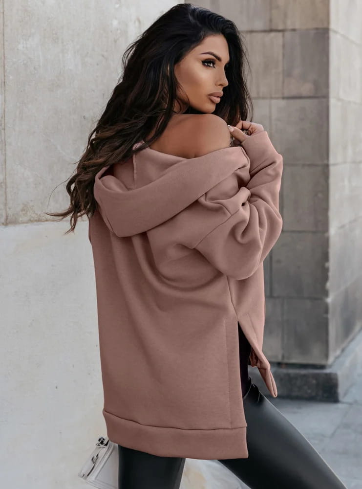 Women’s Sports Pocket Loose Zip Casual Hoodie Sweater