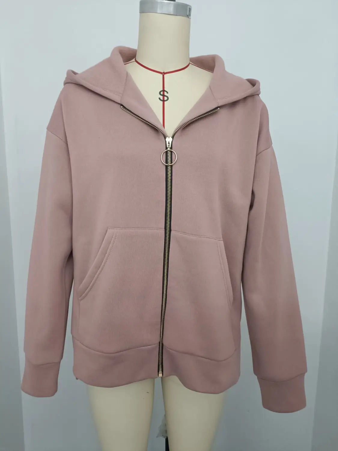 Women’s Sports Pocket Loose Zip Casual Hoodie Sweater