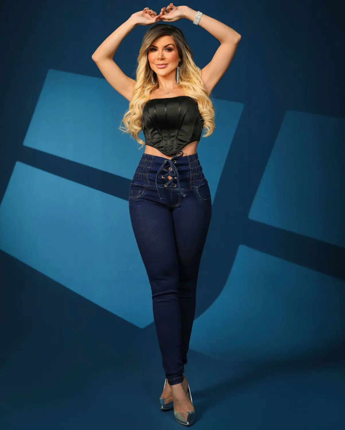 Tied Slim Fit Skinny Jeans Women’s High Waist Hip Lift Trousers