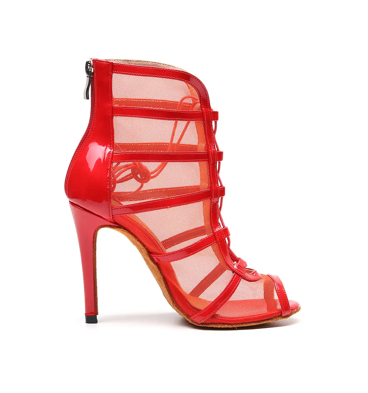 Red Modern High Heel Latin Dance Shoes
