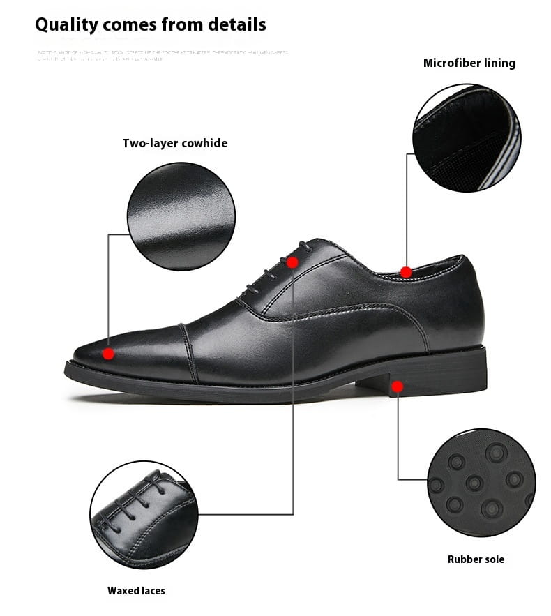 New Height Increasing Insole Business Formal Wear Soft Bottom Oxford Shoes