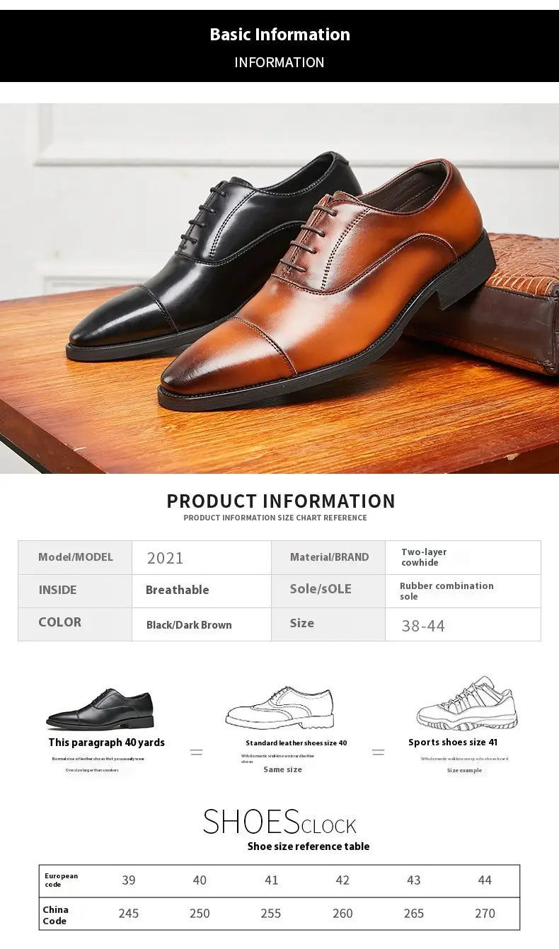 New Height Increasing Insole Business Formal Wear Soft Bottom Oxford Shoes