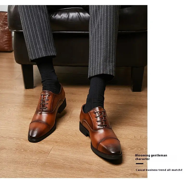 New Height Increasing Insole Business Formal Wear Soft Bottom Oxford Shoes