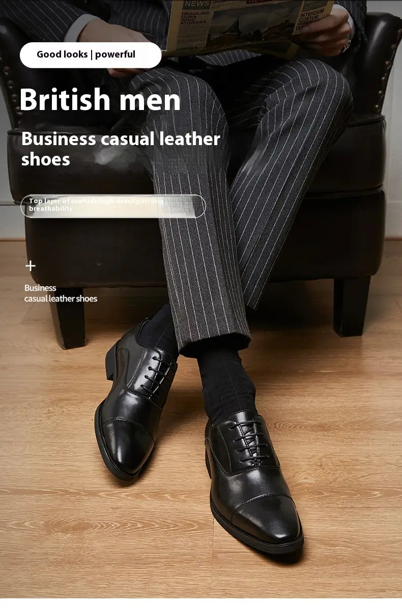 New Height Increasing Insole Business Formal Wear Soft Bottom Oxford Shoes
