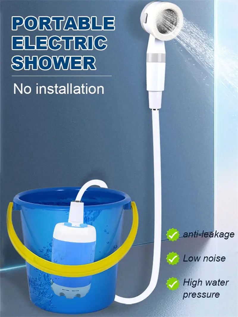 Outdoor Camping Shower Portable Electric Shower Gadgets Waterproof 5000mAh Rechargeable Battery Powered For Hiking
