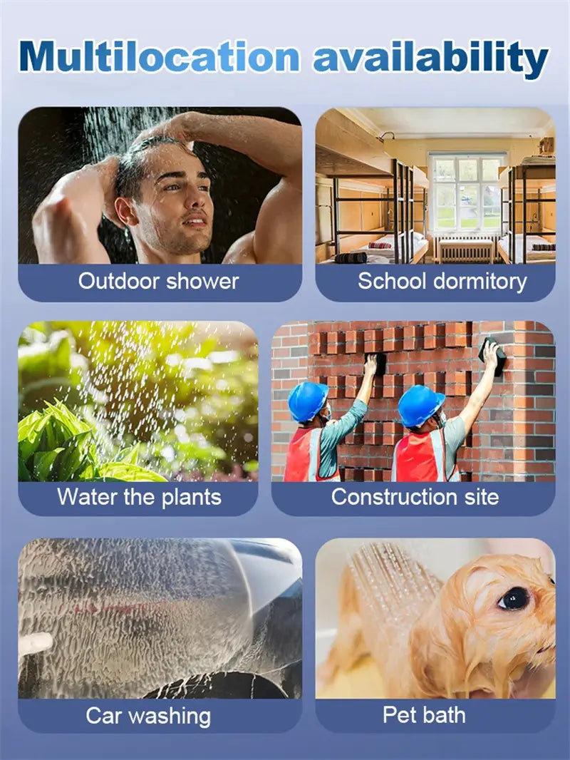 Outdoor Camping Shower Portable Electric Shower Gadgets Waterproof 5000mAh Rechargeable Battery Powered For Hiking