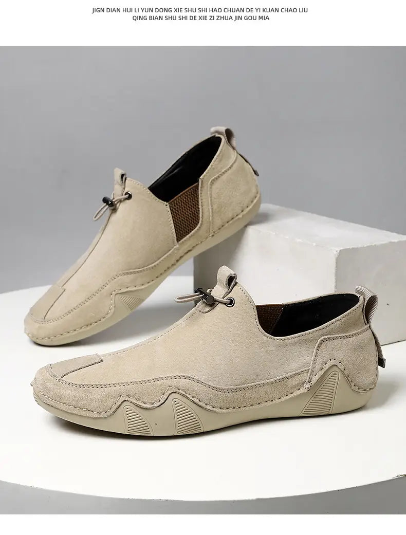 Leather Casual Men’s Shoes Breathable Slip-on