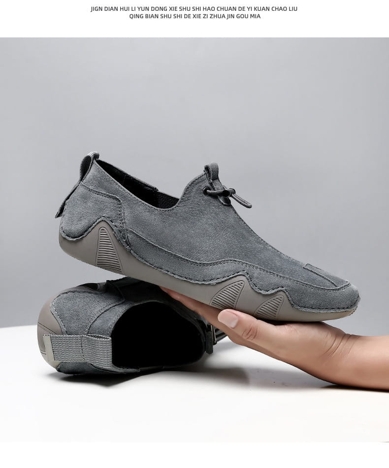 Leather Casual Men’s Shoes Breathable Slip-on