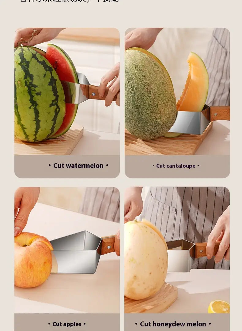New Watermelon Splitter Watermelon Cutting Artifact 430 Stainless Steel Cutting Piece Splitter Household Melon Triangle