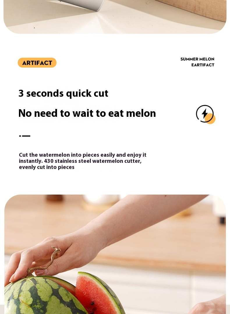 New Watermelon Splitter Watermelon Cutting Artifact 430 Stainless Steel Cutting Piece Splitter Household Melon Triangle