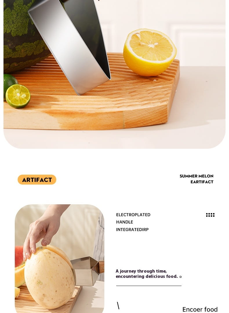 New Watermelon Splitter Watermelon Cutting Artifact 430 Stainless Steel Cutting Piece Splitter Household Melon Triangle