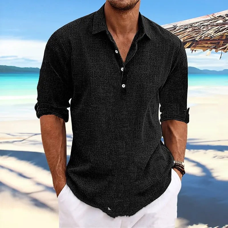 Men’s Plus Size Solid Color Shirt