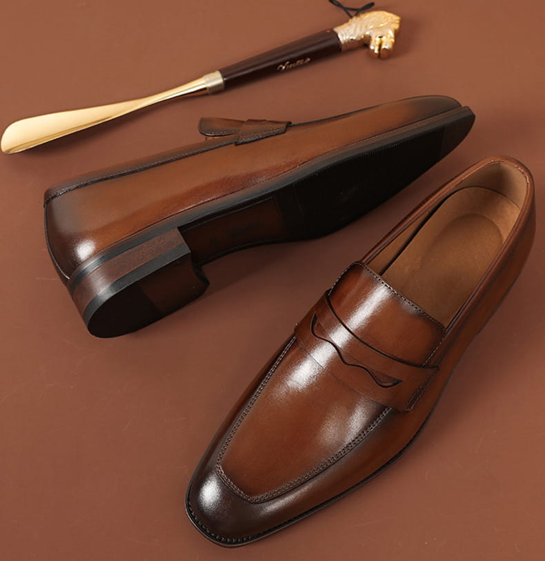 Men’s Leather Shoes Business First Layer Cowhide Lazy