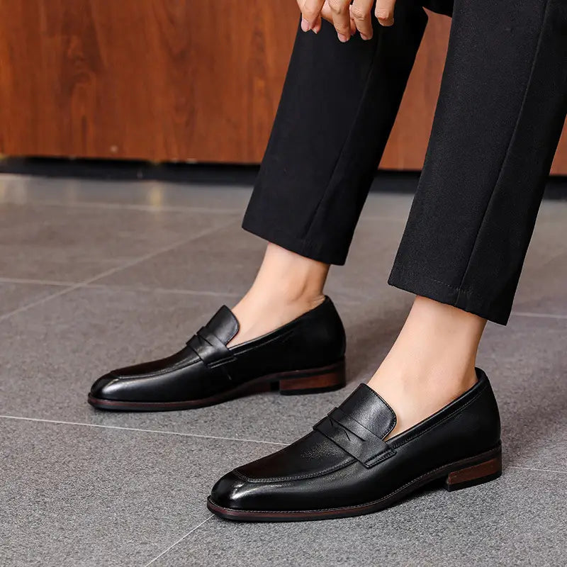Men’s Leather Shoes Business First Layer Cowhide Lazy