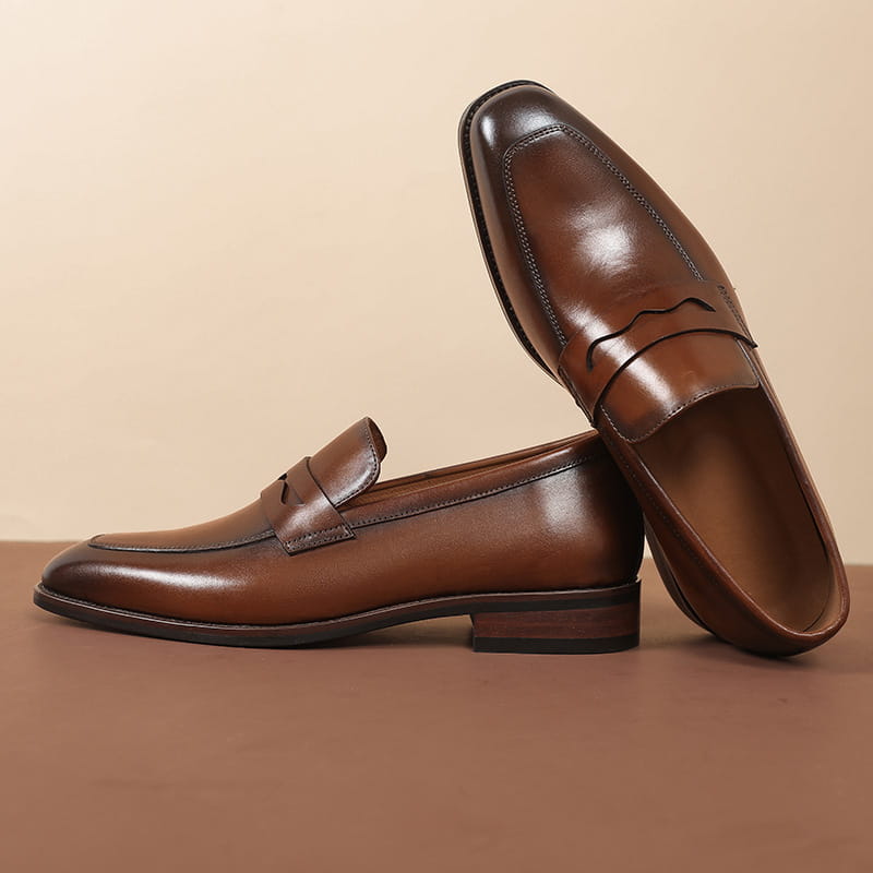 Men’s Leather Shoes Business First Layer Cowhide Lazy