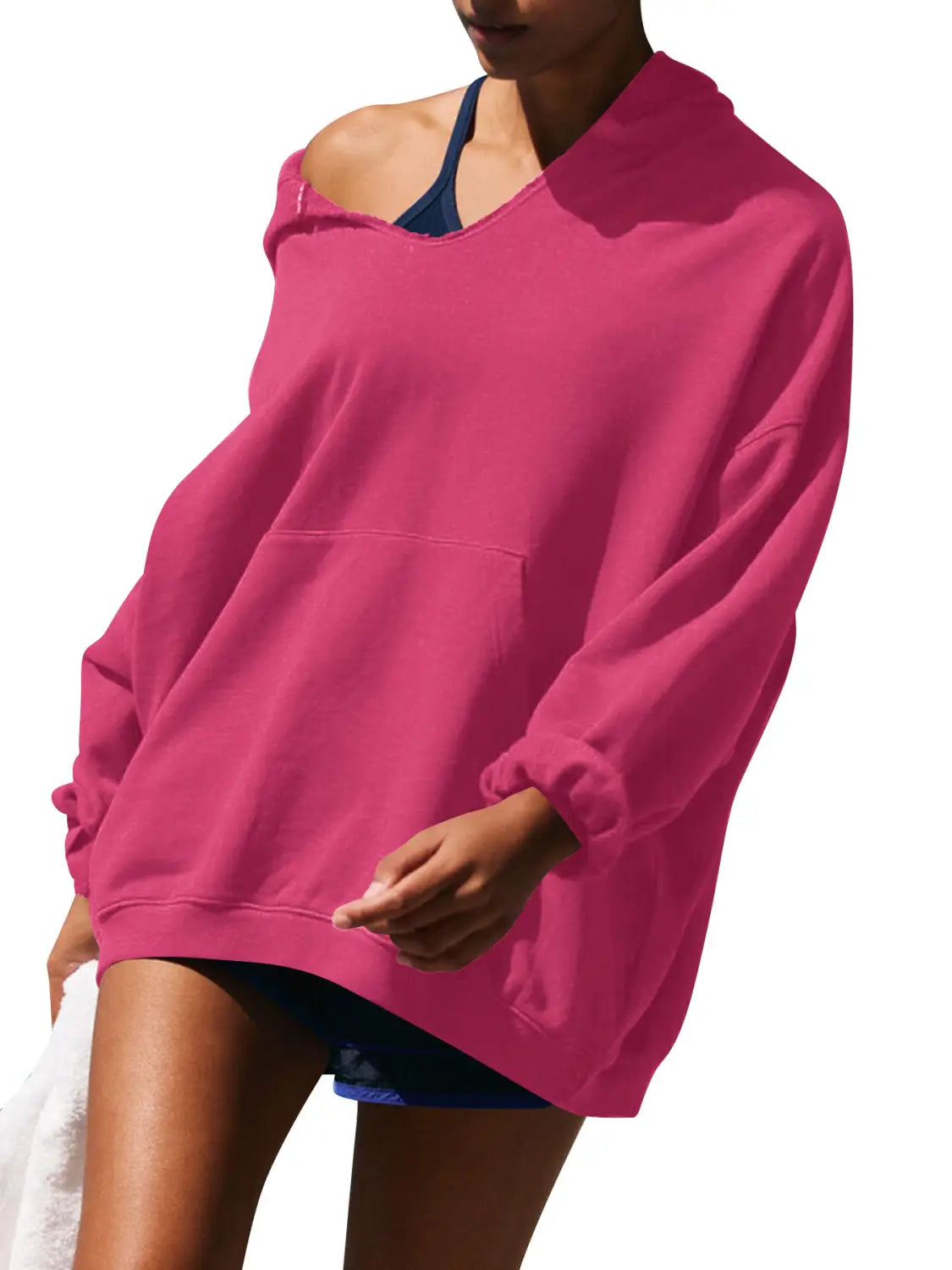 Women’s Oversized Casual Hooded Pocket Sweatshirt